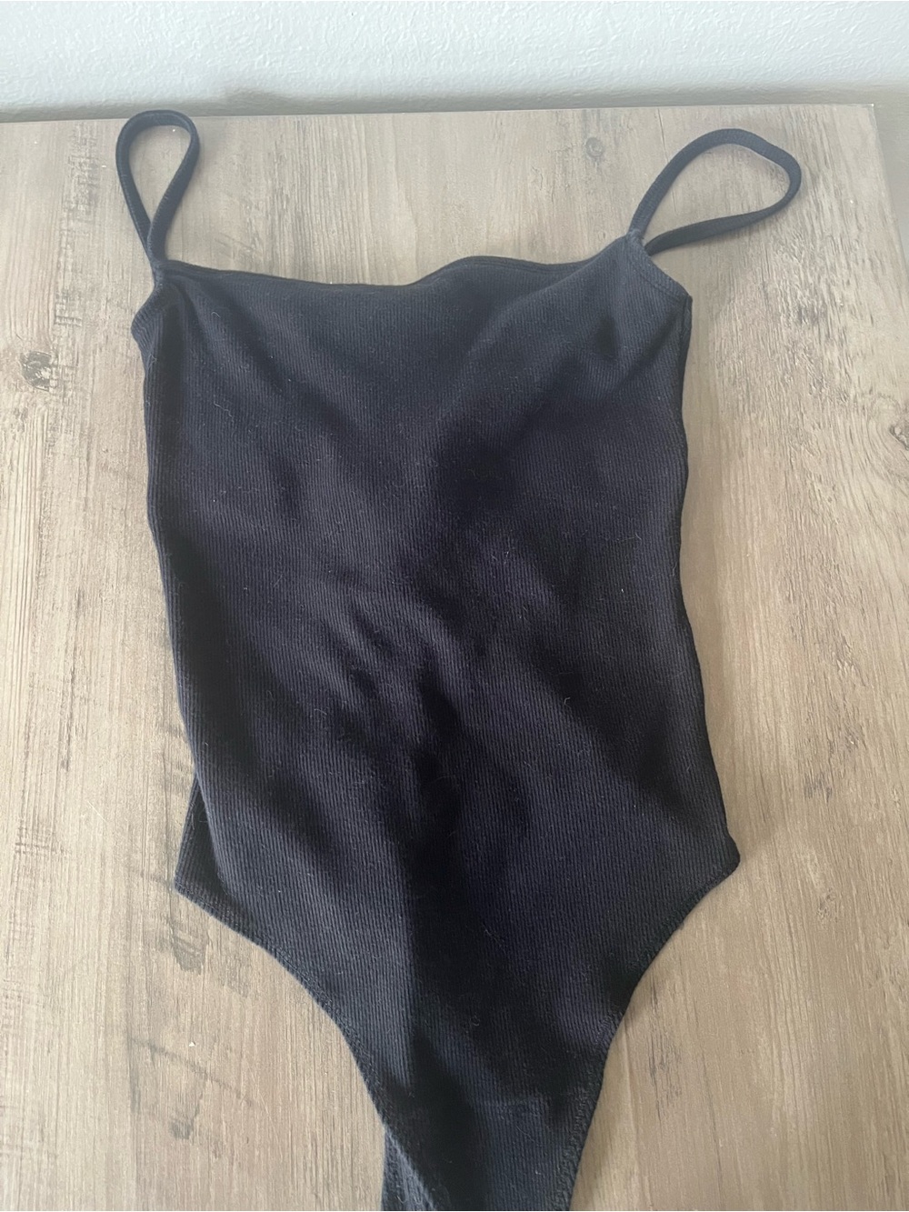 Abercrombie & Fitch Black Ribbed Scoop Neck Bodysuit
